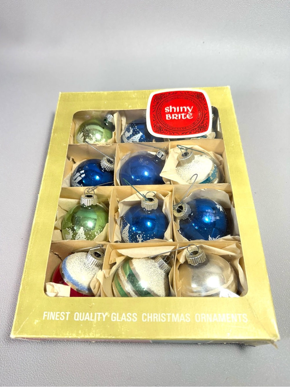 Vintage Shiny Brite Mixed Lot of 12 Glass Ball Ornaments